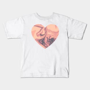 Melted Sunset Abstract Artwork Heart Kids T-Shirt